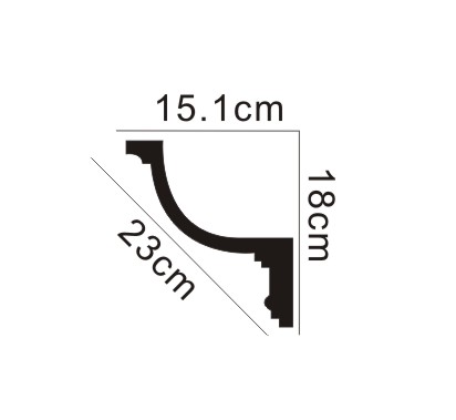 Juosta kampinė luboms ir sienoms (244 x 18 x 15.1 cm)
