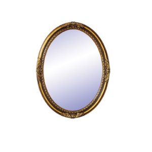 Ovalus veidrodis klasikiniais rėmais