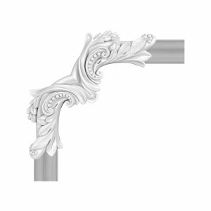 Decorative corner for mouldings (18 x 18 x 2.3 cm)