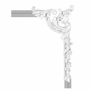 Decorative corner for moldings  (27.6 x 12.4 x 2.2 cm)