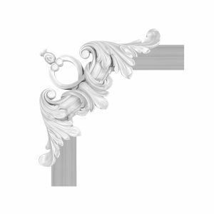 Decorative corner for moldings  (23.2 x 23.2 x 3.4 cm)