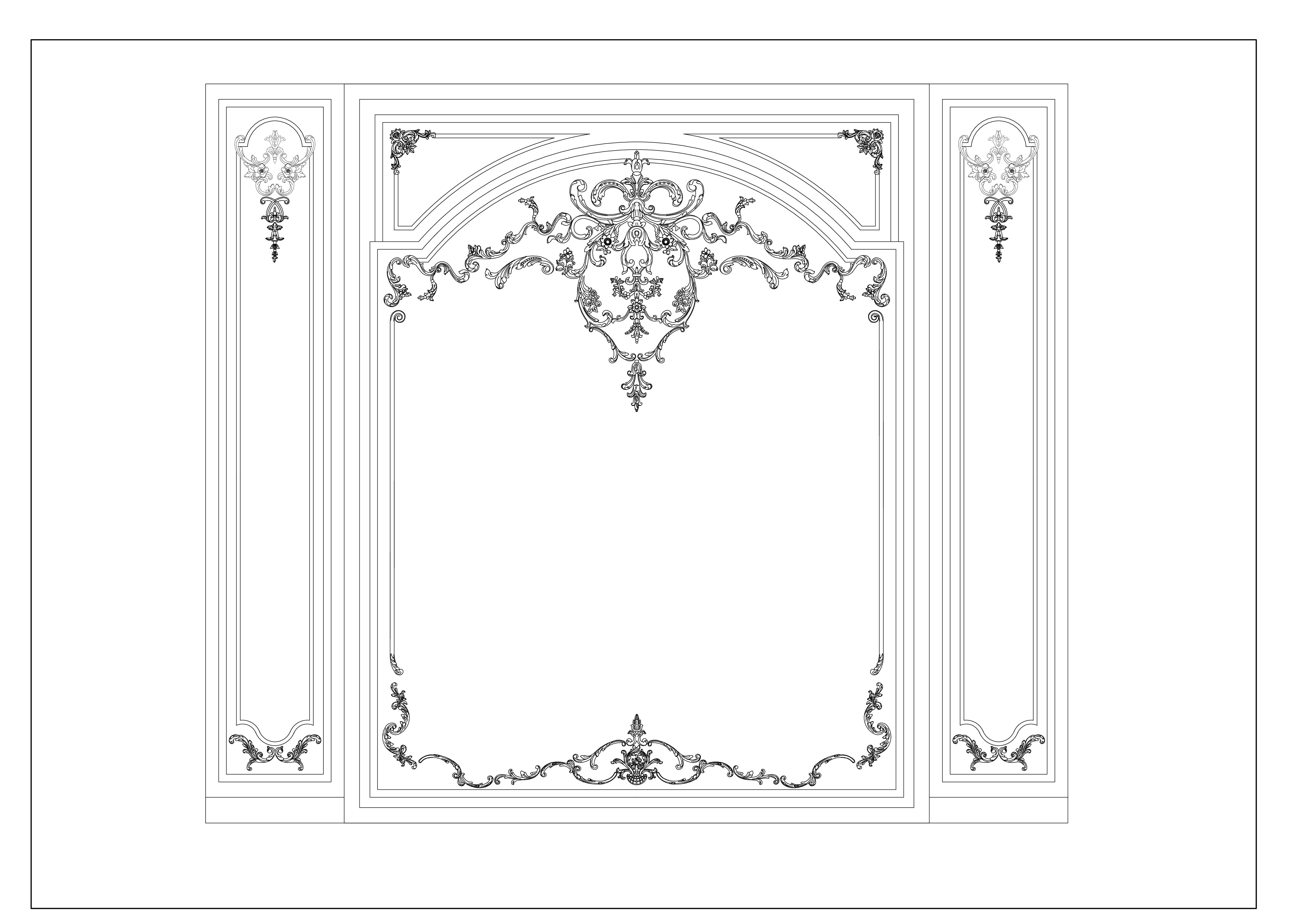 Techninių brėžinių 2D sukūrimas 1 sienai/1 lubos Luxury level