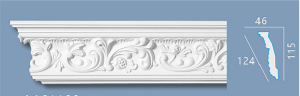 Juosta kampinė luboms ir sienoms su ornamentu 11,5 x 4,6 x 240 cm