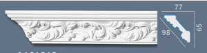 Juosta kampinė luboms ir sienoms su ornamentu 6,5 x 7,7 x 240 cm