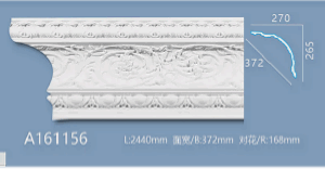 Juosta kampinė luboms ir sienoms su ornamentu 26,5 x 27,0 x 240 cm